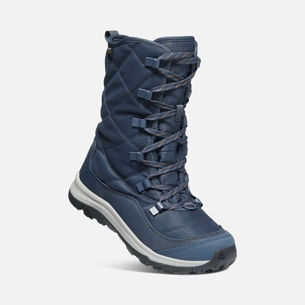 Bottes Hiver Keen Femme Bleu Marine | Terradora Ii Lace Up Waterproof | CFBJQ-7905